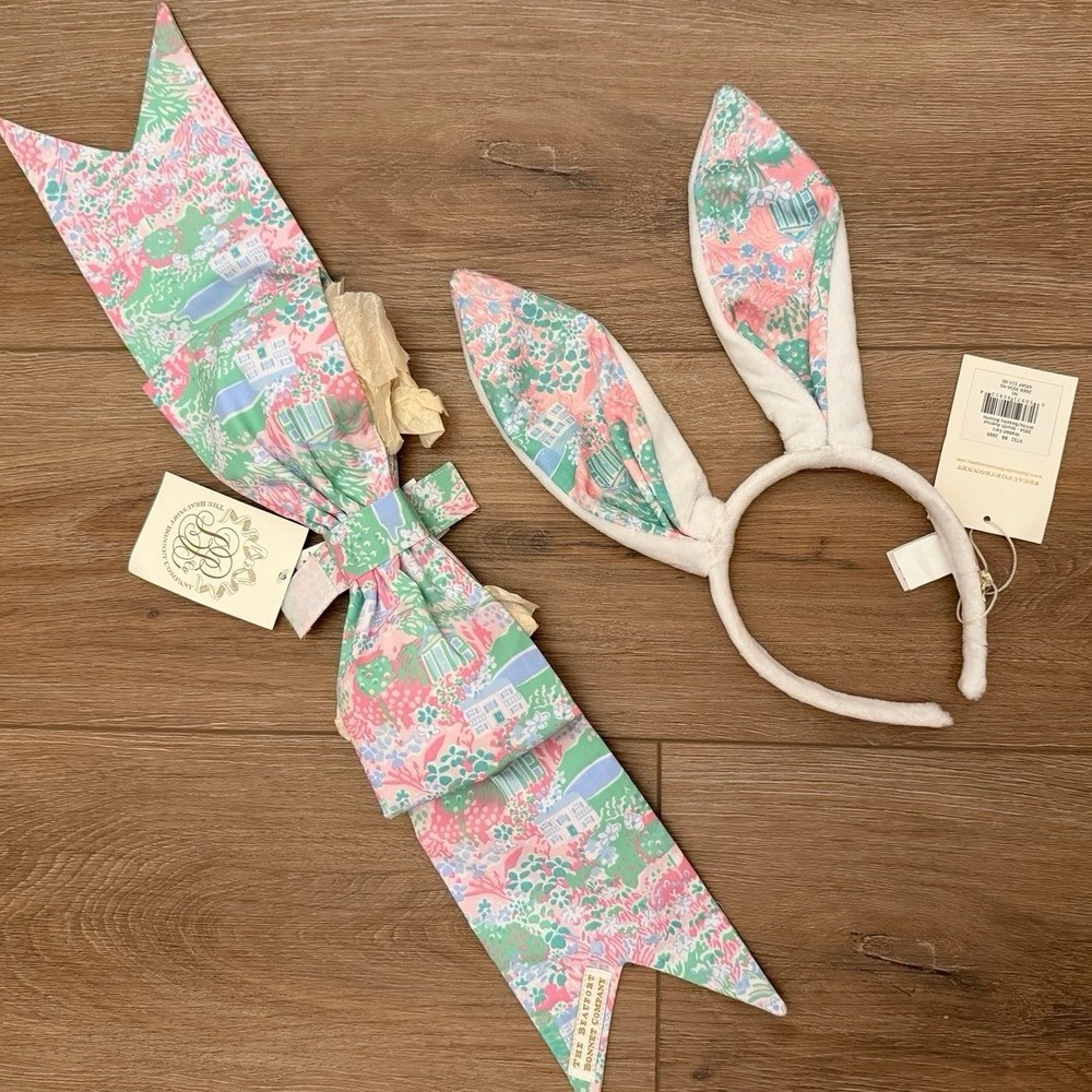 TBBC Beasley Blooms Easter Basket Bow and Bunny Ears